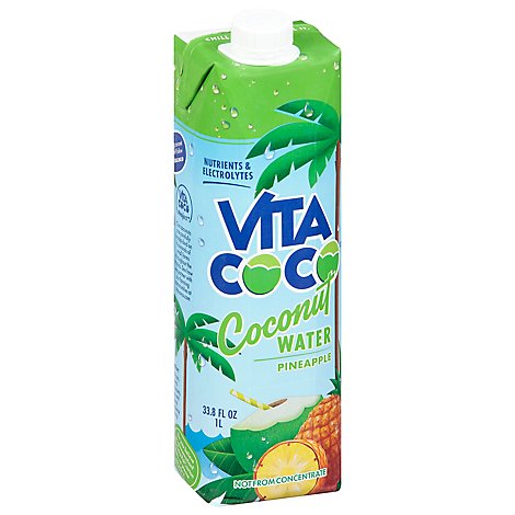 Vita Coco Coconut Water Pure With Pineapple - 33.8 Fl. Oz.