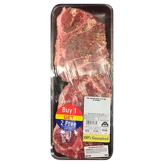 Meat Counter Pork Shoulder Steak Seasoned Bone In - 1.25 LB