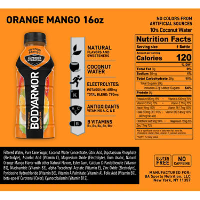 BODYARMOR Orange Mango Sports Drink - 16 Fl. Oz. - Image 6