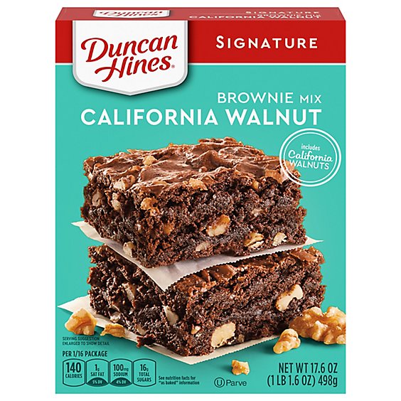 Duncan Hines Signature California Walnut Brownie Mix - 17.6 Oz
