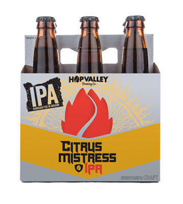 Hop Valley Citrus Mistress Ipa In Bottles - 6-12 Fl. Oz.