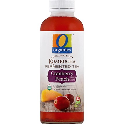 O Organics Organic Raw Fermented Tea Kombucha Cranberry Peach - 16 Fl. Oz. - Image 2