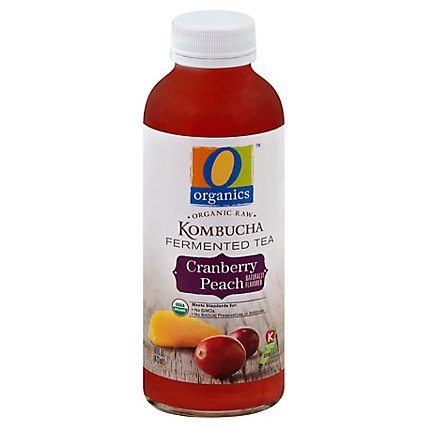 O Organics Organic Raw Fermented Tea Kombucha Cranberry Peach - 16 Fl. Oz. - Image 1