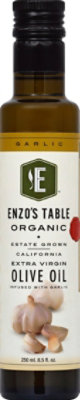 Enzos Table Olive Oil Extra Virgin Organic With Garlic - 8.5 Fl. Oz. - Image 2