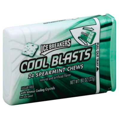 Ice Breakers Cool Blasts Chews Sugar Free Spearmint with Cooling Crystals - 24 Count - Image 1