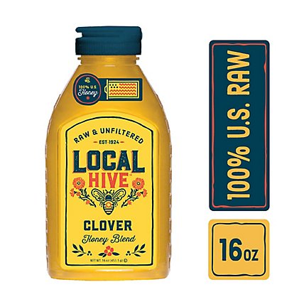 Local Hive Honey Raw & Unfiltered Authentic Clover - 16 Oz - Image 1