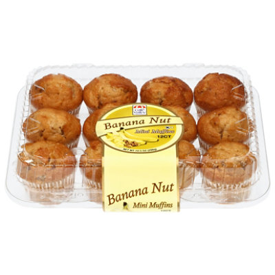 Cafe Valley Mini Banana Nut Muffin 12 Count - 10.5 Oz