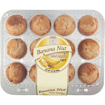 Cafe Valley Banana Nut Mini Muffin 12 Count - 10.5 Oz - Image 2