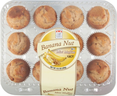 Cafe Valley Banana Nut Mini Muffin 12 Count - 10.5 Oz - Image 2