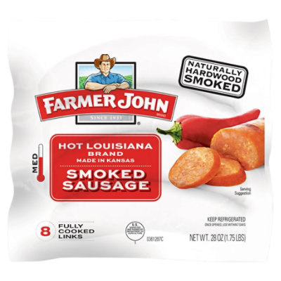Farmer John Smoked Sausage Hot - 14 Oz - Albertsons