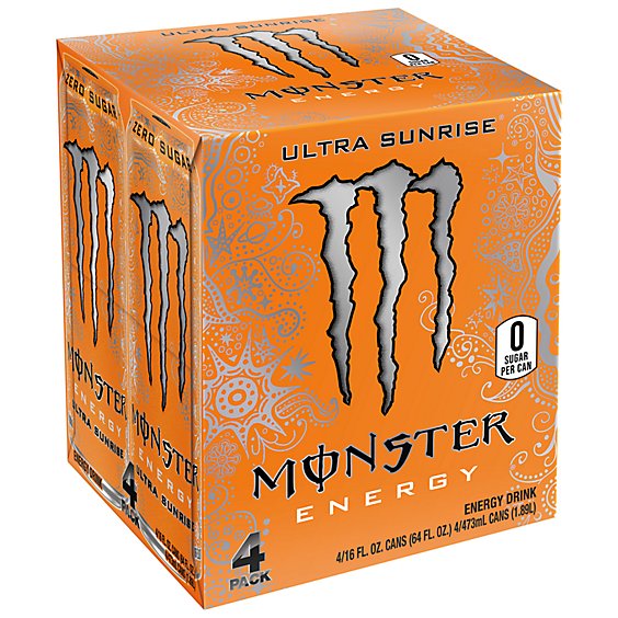 Monster Energy Ultra Sunrise Sugar Free Energy Drink - 4-16 Fl. Oz.