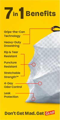 Glad Forceflex With Febreze Gain Tall Kitchen Drawstring Trash Bags 13 Gallon - 40 Count - Image 6