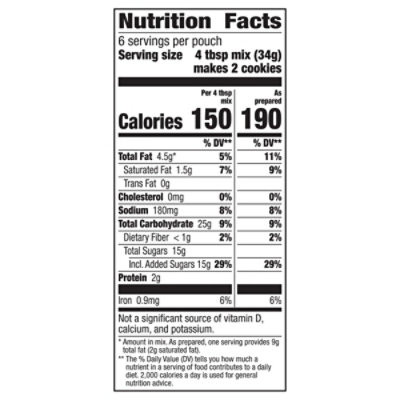 Betty Crocker Cookie Mix Peanut Butter Snack Size - 7.2 Oz - Image 3