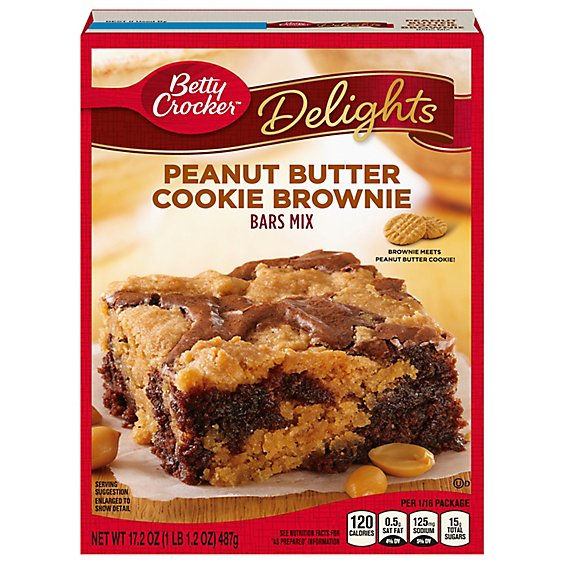 Betty Crocker Bar Mix Delights Peanut Butter Cookie Brownie - 17.2 Oz