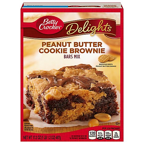 Betty Crocker Bar Mix Delights Peanut Butter Cookie Brownie - 17.2 Oz