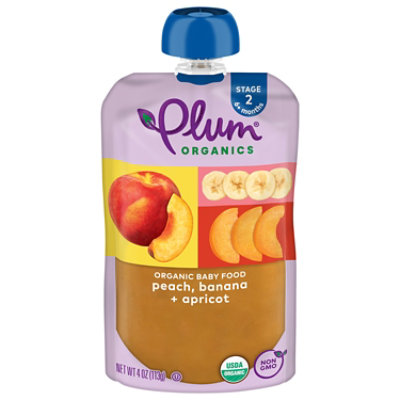Plum Organics Second Blends Peach Apricot & Banana - 4 Oz - Image 1