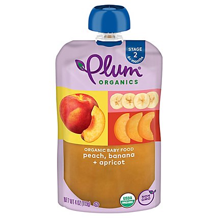 Plum Organics Second Blends Peach Apricot & Banana - 4 Oz - Image 1