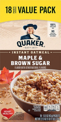 Quaker Oatmeal Instant Maple & Brown Sugar Value Pack - 18-1.51 Oz - Image 2