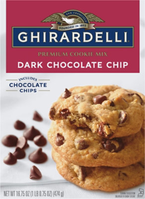 Ghirardelli Dark Chocolate Chip Premium Cookie Mix - 16.75 Oz - Image 2