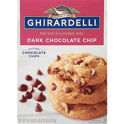 Ghirardelli Dark Chocolate Chip Premium Cookie Mix - 16.75 Oz - Image 1