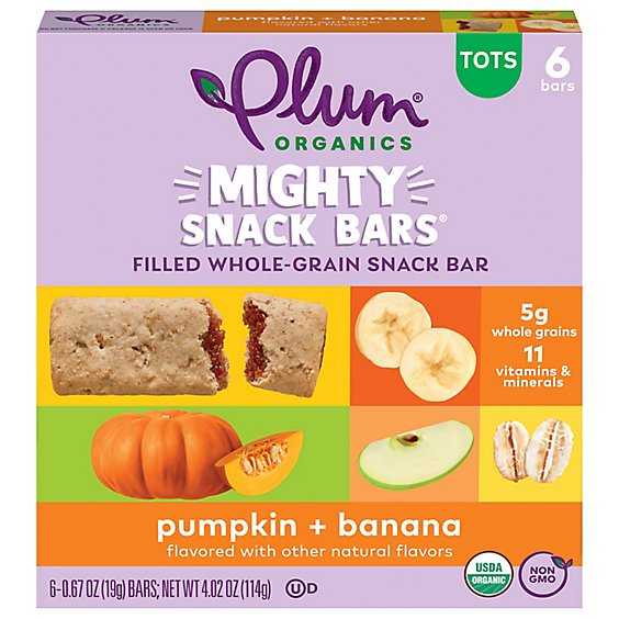 Plum Organics Organic Mighty Snack Bars Pumpkin Banana - 6-0.67 Oz