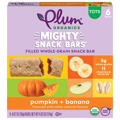 Plum Organics Organic Mighty Snack Bars Pumpkin Banana - 6-0.67 Oz