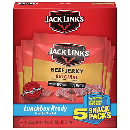 Jack Links Beef Jerky Original Lunch Packs - 5-0.625 Oz - Image 1