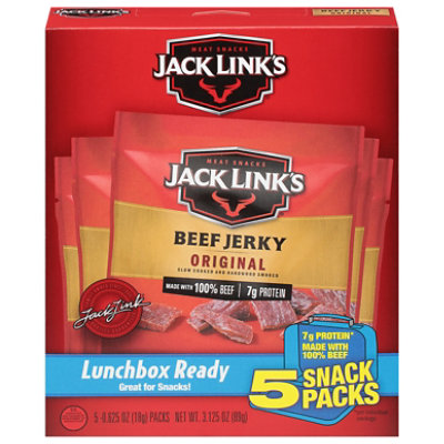 Jack Links Beef Jerky Original Lunch Packs - 5-0.625 Oz