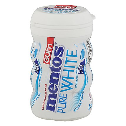Mentos Pure White Chewing Gum Sugarfree Sweet Mint - 50 Count - Image 3