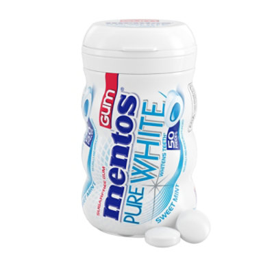 Mentos Pure White Chewing Gum Sugarfree Sweet Mint - 50 Count - Image 2
