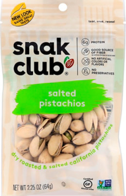 SnakClub Premium Pack Nuts Salted Pistachios- 2.25 Oz - Image 2