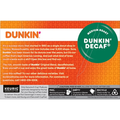 Dunkin Donuts Coffee K-Cup Pods Medium Roast Decaffeinated Dunkin Decaf - 10-0.37 Oz - Image 7