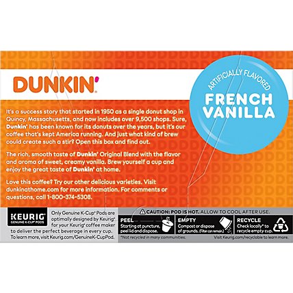 Dunkin Donuts Coffee K-Cup Pods French Vanilla Flavored - 10-0.37 Oz - Image 5