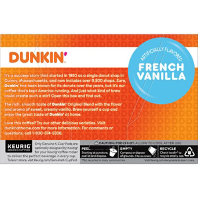 Dunkin Donuts Coffee K-Cup Pods French Vanilla Flavored - 10-0.37 Oz - Image 7