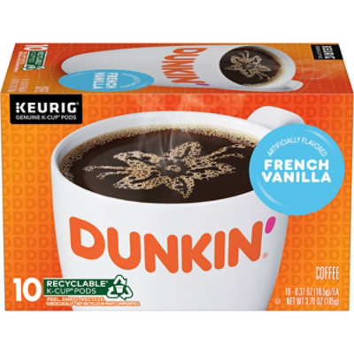 Dunkin Donuts Coffee K-Cup Pods French Vanilla Flavored - 10-0.37 Oz - Image 1