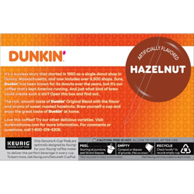 Dunkin’ Hazelnut Artificially Flavored Coffee Keurig K-Cup Pods - 10 Count - Image 8