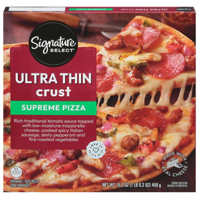 Signature SELECT Pizza Ultra Thin Crust Supreme Frozen - 16.2 Oz