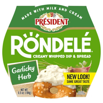 President Rondele Spreadable Cheese Garlic & Herbs - 6.5 Oz.