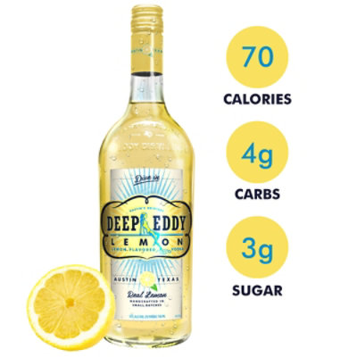 Deep Eddy Vodka Lemon Flavored 70 Proof - 750 Ml - Image 3