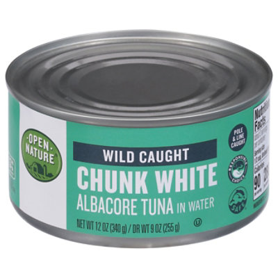 Open Nature Tuna Albacore Chunk White in Water - 12 Oz - Image 1