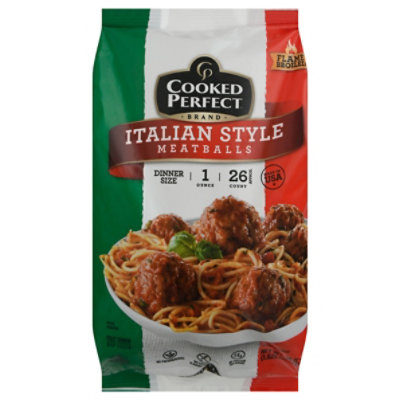 Cooked Perfect Meatballs Dinner Size Italian Style - 26 Oz - Albertsons