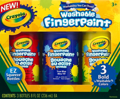 Crayola Washable Finger Paint Bold Colors 8 Ounce - 3 Count - Image 2