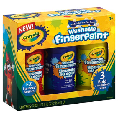 Crayola Washable Finger Paint Bold Colors 8 Ounce - 3 Count