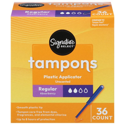 Signature Select/Care Premium Plastic Regular Absorbency Tampons - 36 Count - Image 3