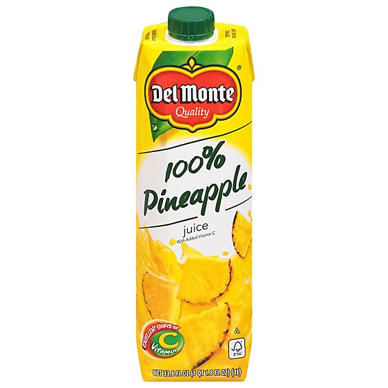 Del Monte Juice Drink Pineapple With Orange - 33.8 Fl. Oz.