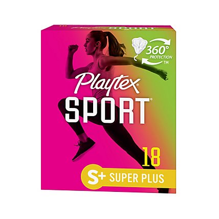 Playtex Sport Tampons Plastic Unscented Super Plus Absorbency - 18 Count - Image 2