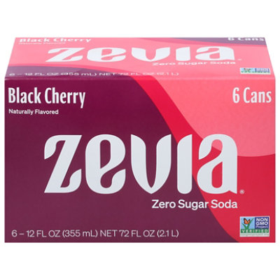 Zevia Black Cherry Zero Sugar Soda - 6-12 Fl. Oz. - Image 2