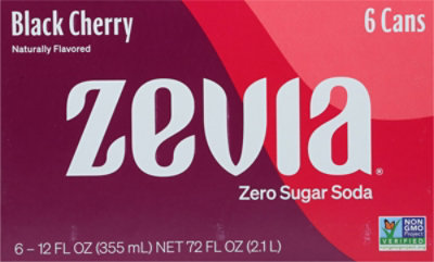 Zevia Black Cherry Zero Sugar Soda - 6-12 Fl. Oz. - Image 5