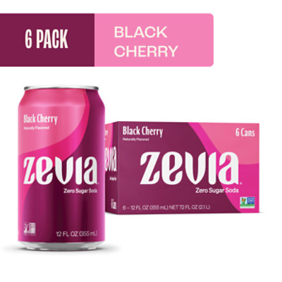 Zevia Black Cherry Zero Sugar Soda - 6-12 Fl. Oz. - Image 1