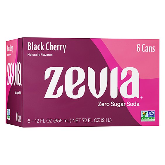 Zevia Black Cherry Zero Sugar Soda - 6-12 Fl. Oz.